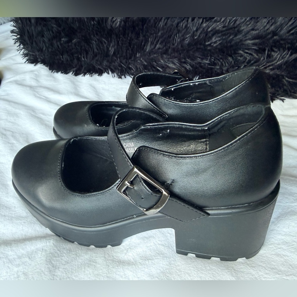 Nasty Gal Black Platform Mary Jane Heels - UK4